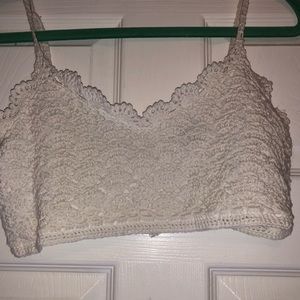 Dance&Marvel white lace crop top / bralette